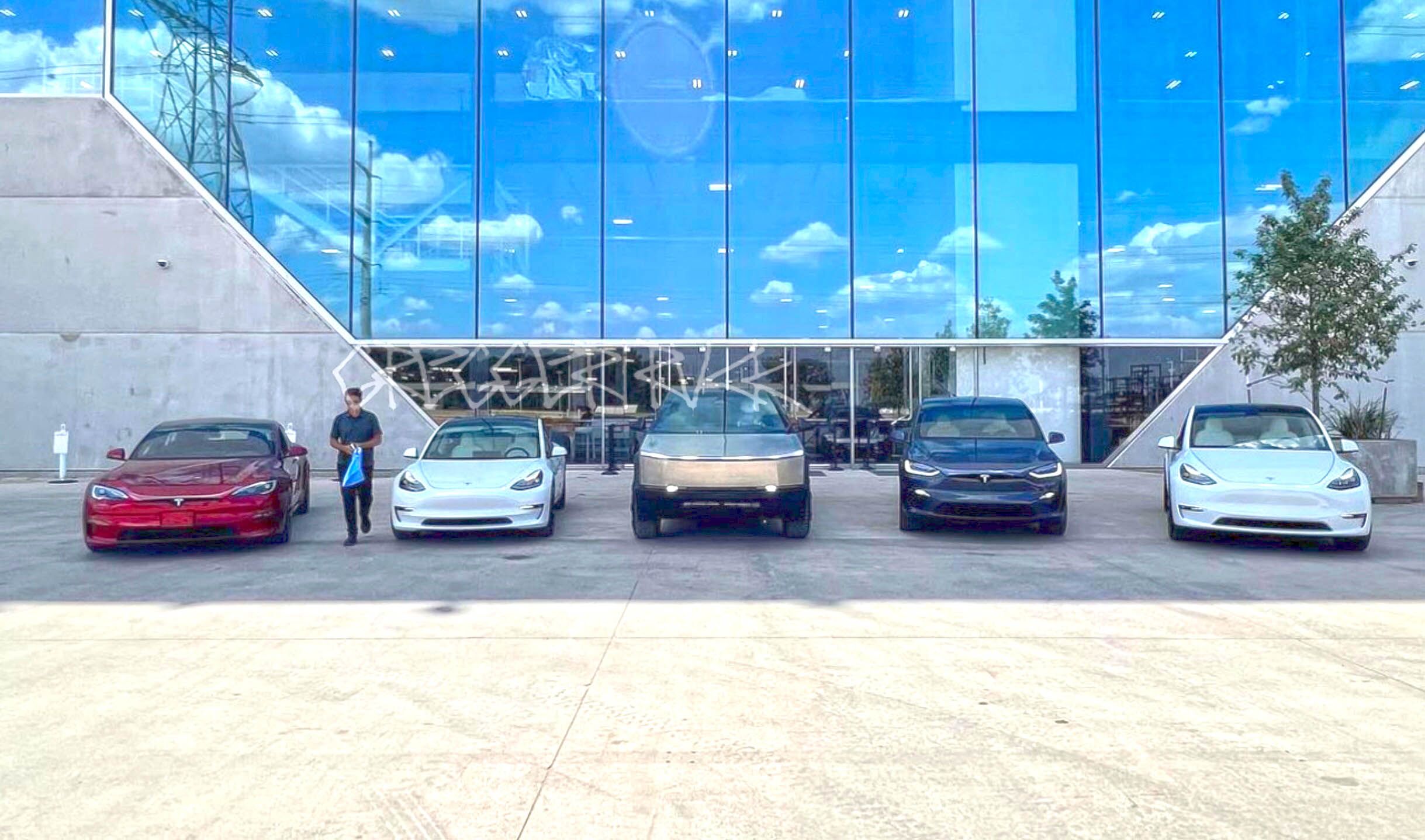 cybertruck against model x mode y model 3 model s